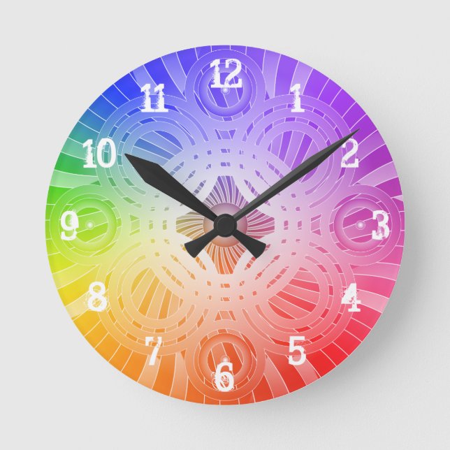 Abstrakt Circles: Wall Clock Rund Klocka (Framsida)