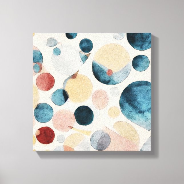 Abstrakt Circles Watercolor Wall Art Canvas (Framsida)