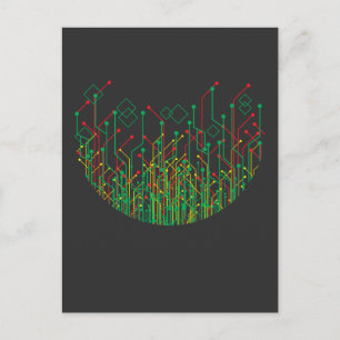 Abstrakt Circuit Board Binary Computer Science Vykort