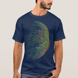 Abstrakt Circuit Board World Binary T Shirt