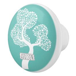 Abstrakt cirkel träd och namn på ljusprovbänk knopp