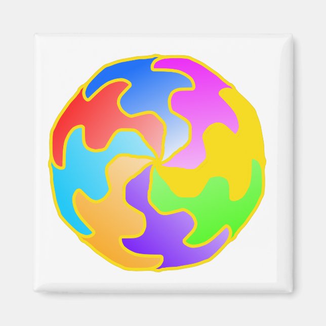 Abstrakt cirkelform magnet (Framsidan)
