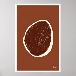 Abstrakt cirkelkonsttryck jordtoner och poster