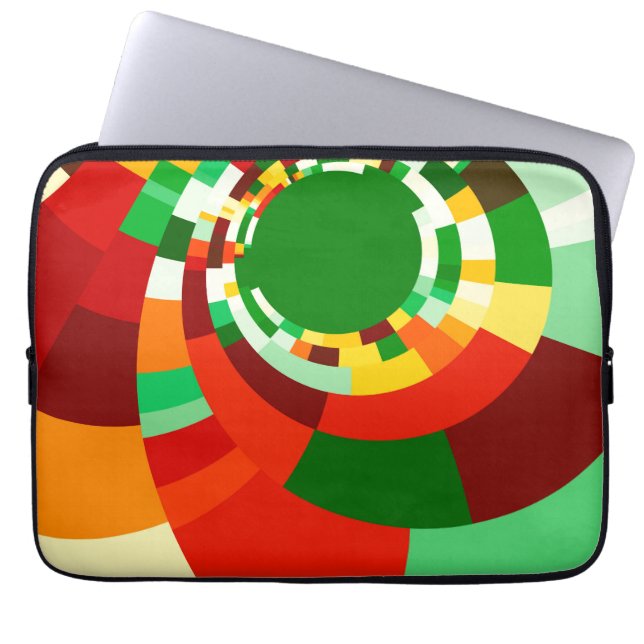 Abstrakt cirkelmönster laptop fodral (Framsidan)