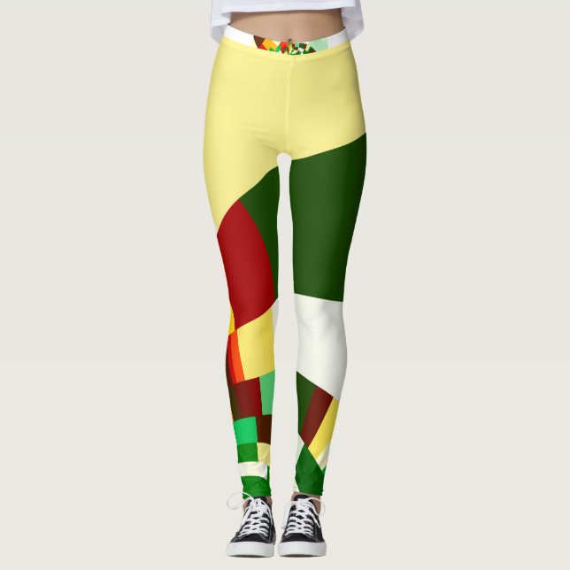 Abstrakt cirkelmönster leggings (Framsida)