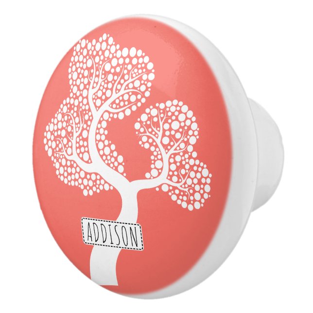 Abstrakt-cirkeln träd och namn på levande korall knopp (Höger)