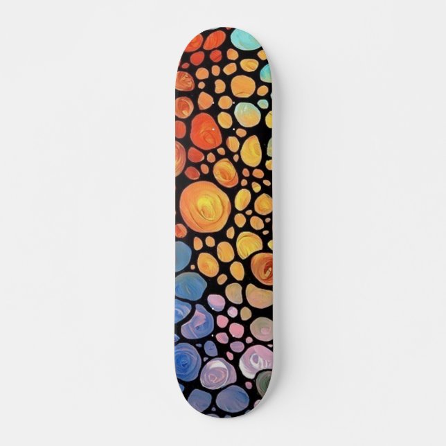 abstrakt cirklar däcket skateboard bräda 19,5 cm (Framsida)