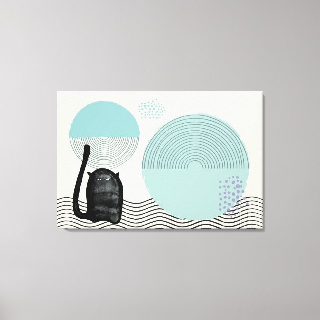 Abstrakt cirklar Kat 8 Kanvastryck (Framsida)