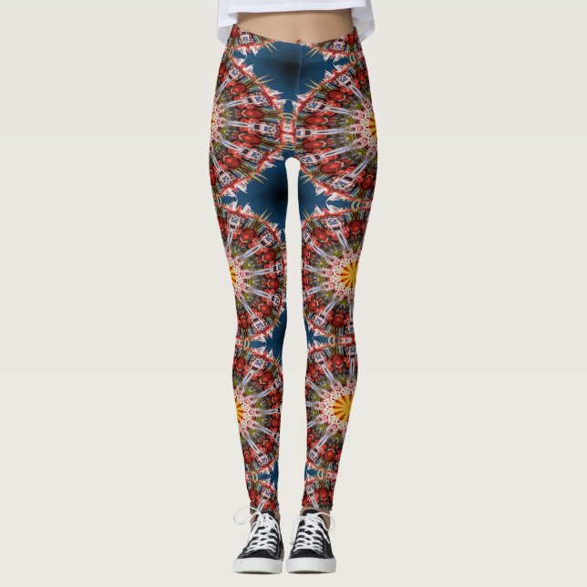 Abstrakt cirklar mönster leggings (Framsida)