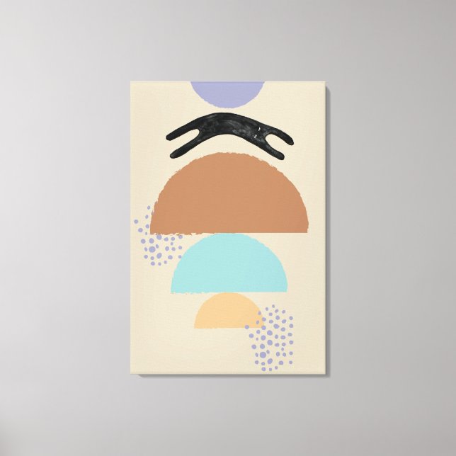 Abstrakt cirklar svart Kat 1-Kanvastryck Canvastryck (Framsida)