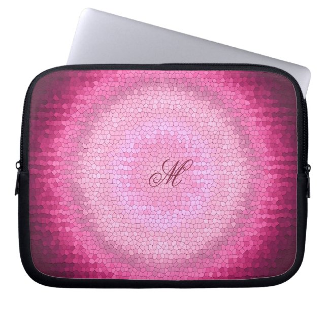Abstrakt cirklar vitragerosatextur laptop sleeve (Framsidan)