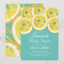 Abstrakt citron citrus lemonad rosa baby shower in