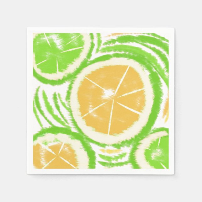 Abstrakt Citron Lime Sommar Pappersservett (Framsidan)