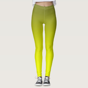 Abstrakt citron med stark kontrast ren färg trend leggings