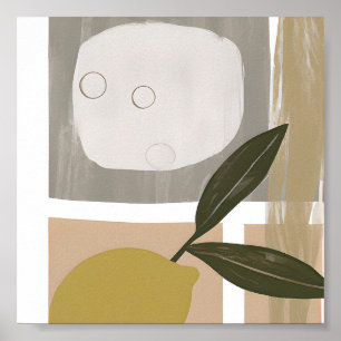 Abstrakt citron minimalistisk konst  poster
