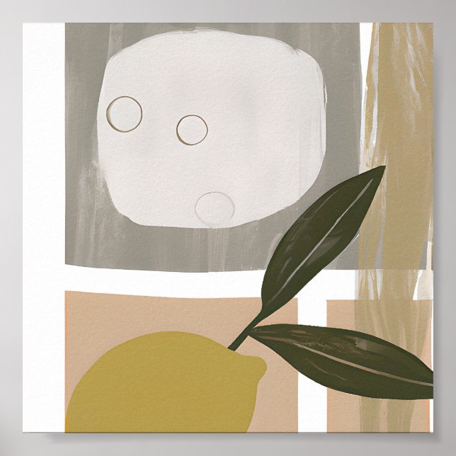 Abstrakt citron minimalistisk konst  poster (Framsidan)