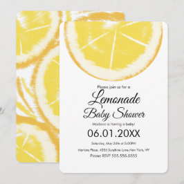 Abstrakt Citrongul Lemonad Baby Shower Inbjudningar