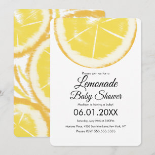 Abstrakt Citrongul Lemonad Baby Shower Inbjudningar