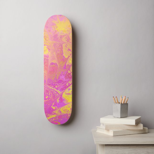 Abstrakt Citrus Burst Mini Skateboard Bräda 18,5 Cm (Väggkonst)