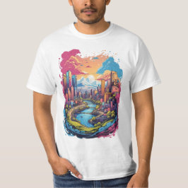 Abstrakt City Scene T-Shirt