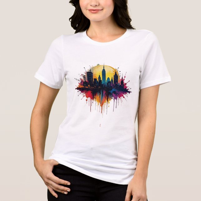 Abstrakt City stänk T Shirt (Framsida)