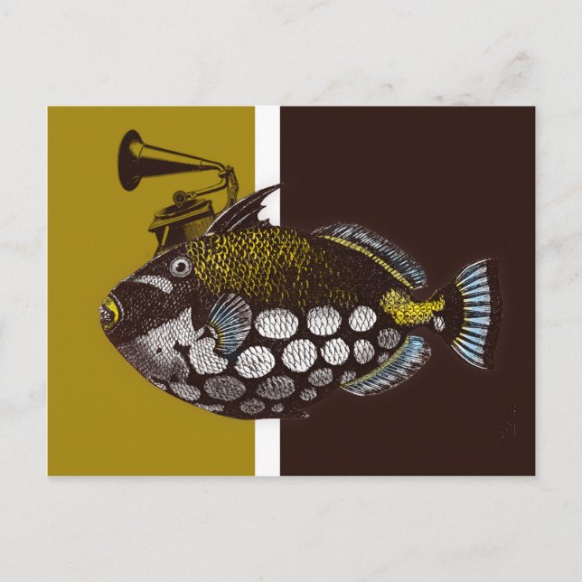Abstrakt clown utlöserfish Postcard Vykort (Framsida)