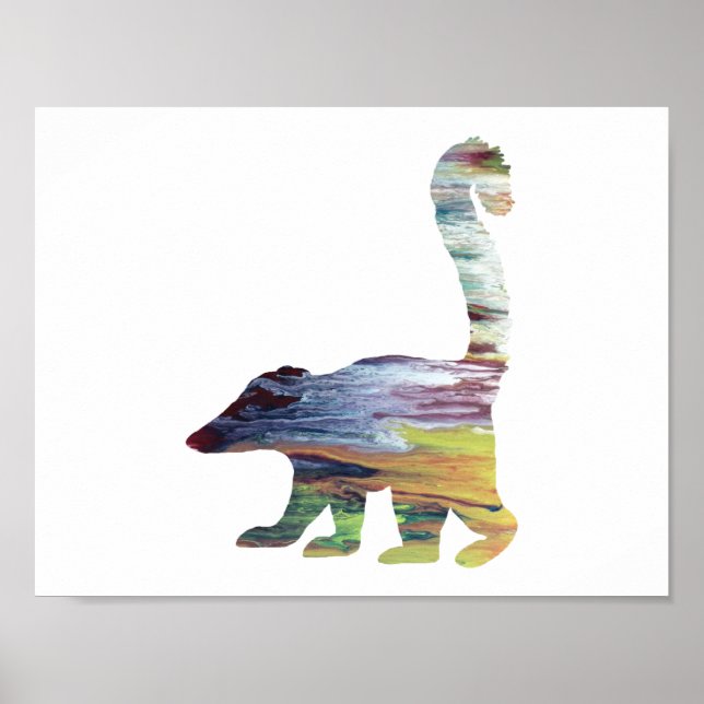 Abstrakt Coati Silhouette Poster (Framsidan)