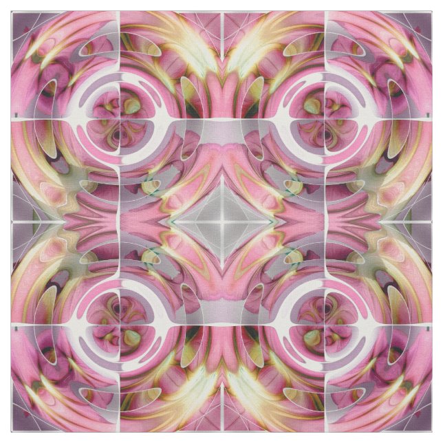 Abstrakt Collage för Tangerine och för ro Tyg (Provkarta)