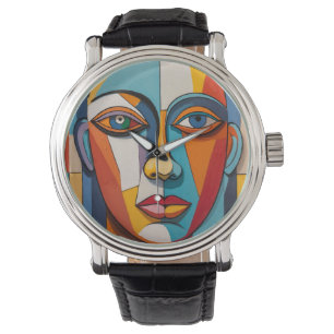 Abstrakt Colorful Ansikte Art Armbandsur