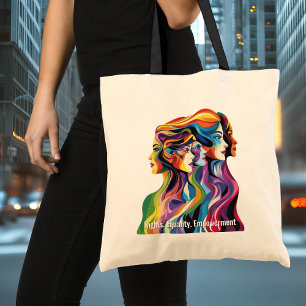 Abstrakt Colorful Ansikte Tote Bag för kvinnodag Tygkasse