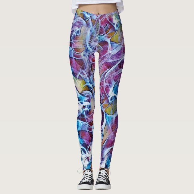 Abstrakt Colorful Art Leggings (Framsida)