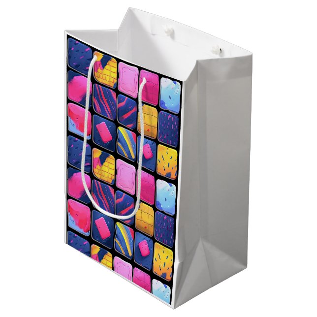 Abstrakt Colorful Blocks Mönster (Framsidan Vinklad)