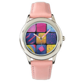 Abstrakt Colorful Blocks Mönster Armbandsur