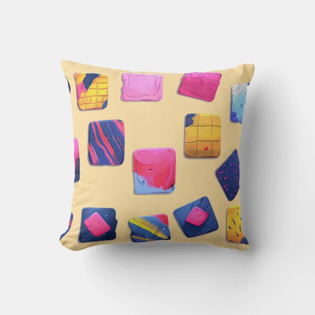 Abstrakt Colorful Blocks Mönster Kudde (Framsida)