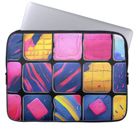 Abstrakt Colorful Blocks Mönster Laptop Fodral