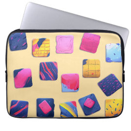 Abstrakt Colorful Blocks Mönster Laptop Fodral