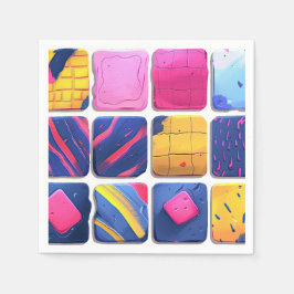 Abstrakt Colorful Blocks Mönster Pappersservett