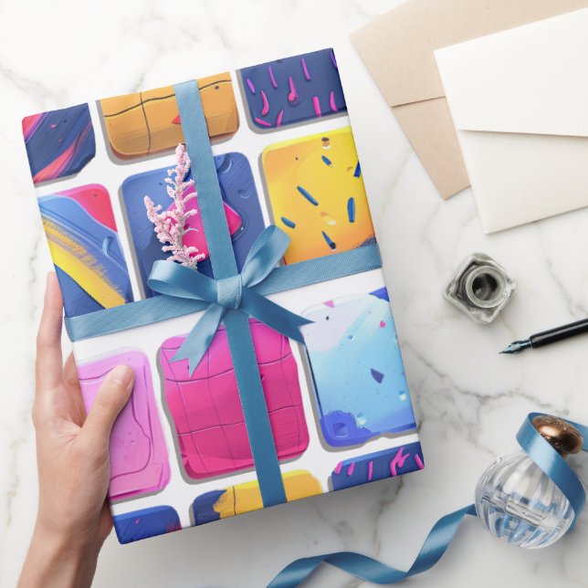 Abstrakt Colorful Blocks Mönster Presentpapper (Gifting)