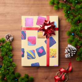 Abstrakt Colorful Blocks Mönster Presentpapper