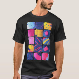 Abstrakt Colorful Blocks Mönster T Shirt