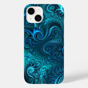 Abstrakt Colorful Blue & Teal Spiral Mönster