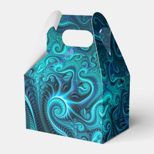 Abstrakt Colorful Blue & Teal Spiral Mönster Presentaskar