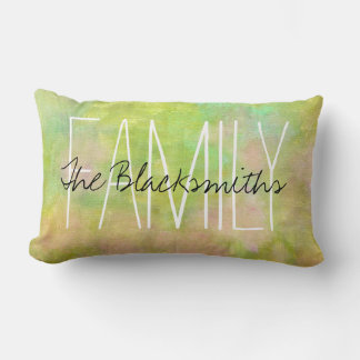 Abstrakt Colorful Brushstrokes Family Monogram Lumbarkudde