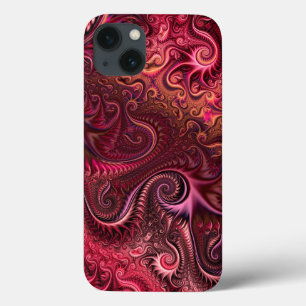 Abstrakt Colorful Burgundy Carmine Spiral Mönster