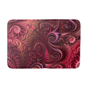 Abstrakt Colorful Burgundy Carmine Spiral Mönster Badrumsmatta