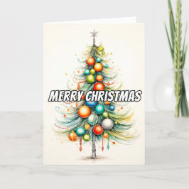 Abstrakt Colorful Decorative Julgran Helgkort