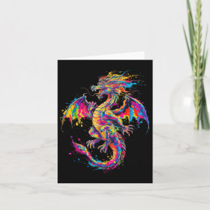 Abstrakt Colorful Dragon Painting Art Graphic Moti Kort