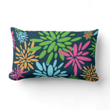 Abstrakt Colorful Fireworks Flowers Dekorativ kudd