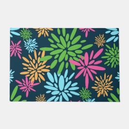Abstrakt Colorful Fireworks Flowers Door Mat