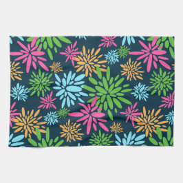 Abstrakt Colorful Fireworks Flowers Kitchen Towers Kökshandduk